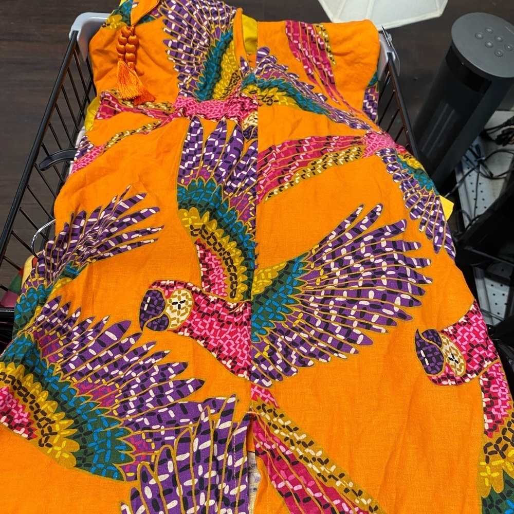 Farm Rio Vibrant Orange Macaw Convertible Dress / Midi Skirt | Size XS - Picture 7 of 7